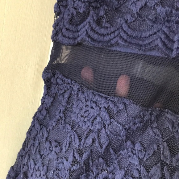 Formal Navy, lined, lace dress, small - Picture 6 of 6